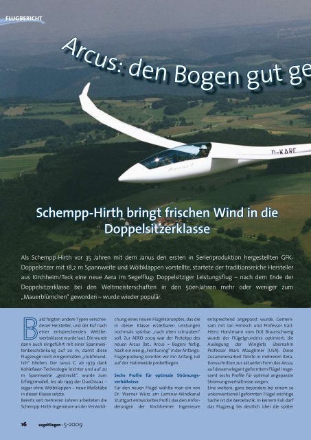 Schempp-Hirth bringt frischen Wind in die Doppelsitzerklasse