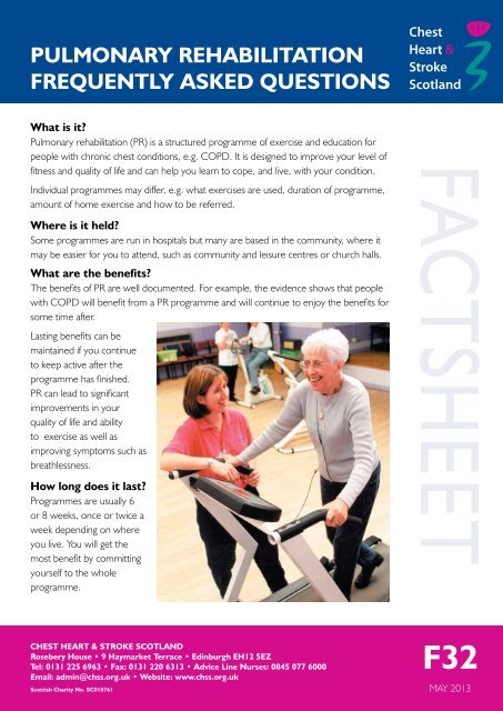 pulmonary rehabilitation frequently asked questions - Chest Heart ...