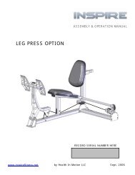 ASSEMBLY OPERATION MANUAL Inspire Fitness
