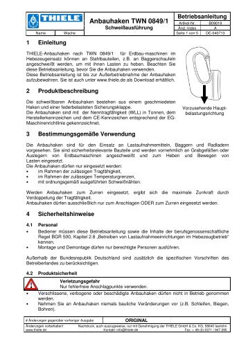 Anbauhaken TWN 0849/1 - Thiele