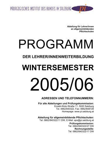 WINTERSEMESTER - Schulen - Salzburg.at