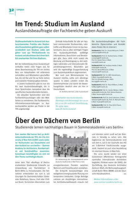 TFH-Presse 3/2007 - Beuth Hochschule für Technik Berlin