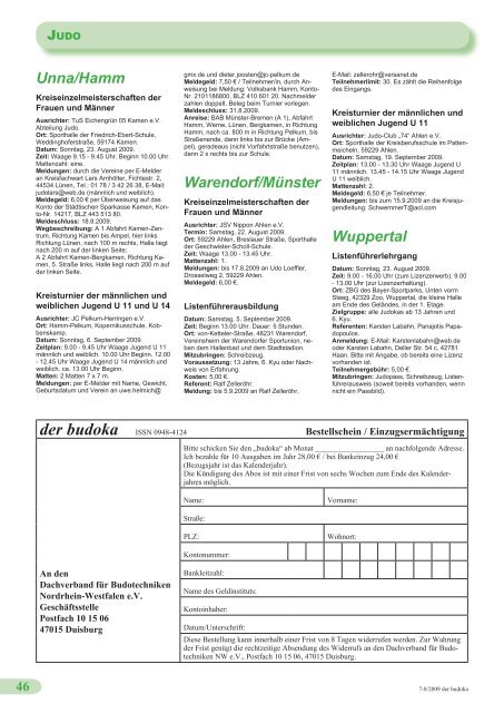 budoka 07-08 2009 - Dachverband für Budotechniken Nordrhein ...