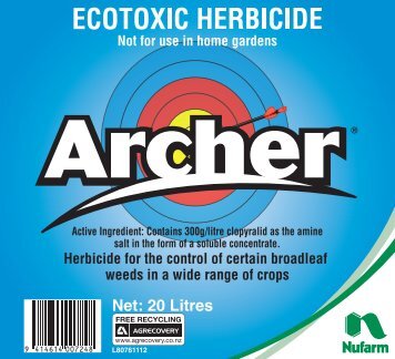 Archer 20L Label - Nufarm