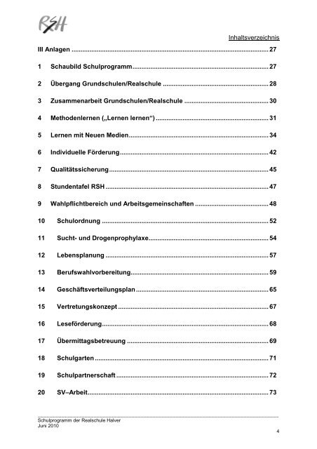 Fassung des Schulprogramms 2010-2011 - Realschule Halver