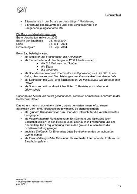 Fassung des Schulprogramms 2010-2011 - Realschule Halver