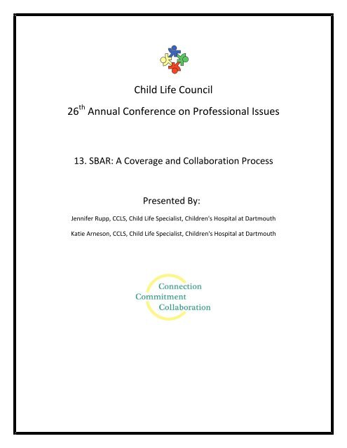 13. SBAR: A Coverage and Collaboration Process - Child Life Council