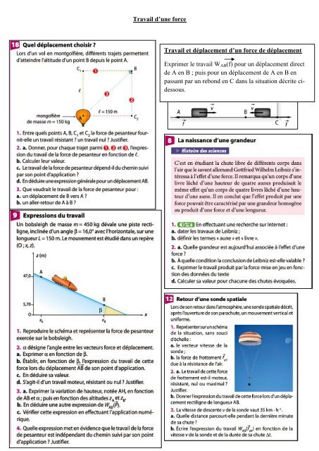 Exercices Travail d'une force.pdf - Webnode