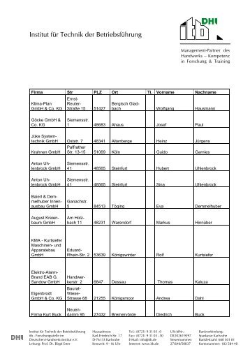 Download der Teilnehmerliste - Dienstleistungsexport