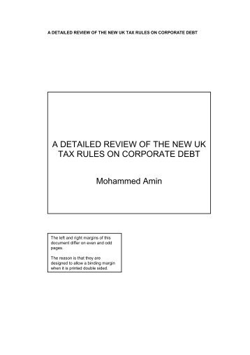 a detailed review of the new uk tax - Mohammed Amin's website