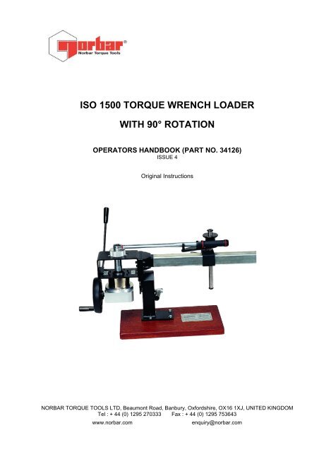 iso 1500 torque wrench loader with 90Â° rotation - Norbar-USA