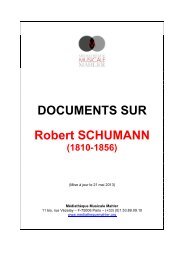 DOCUMENTS SUR Robert SCHUMANN - MÃ©diathÃ¨que Musicale ...