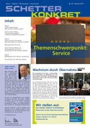 Themenschwerpunkt: Service * * * * * - Schetter GmbH