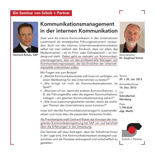 Seminarinfo - Die Agentur für UnternehmensKommunikation