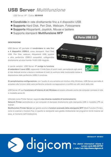 USB Server Multifunzione - Digicom