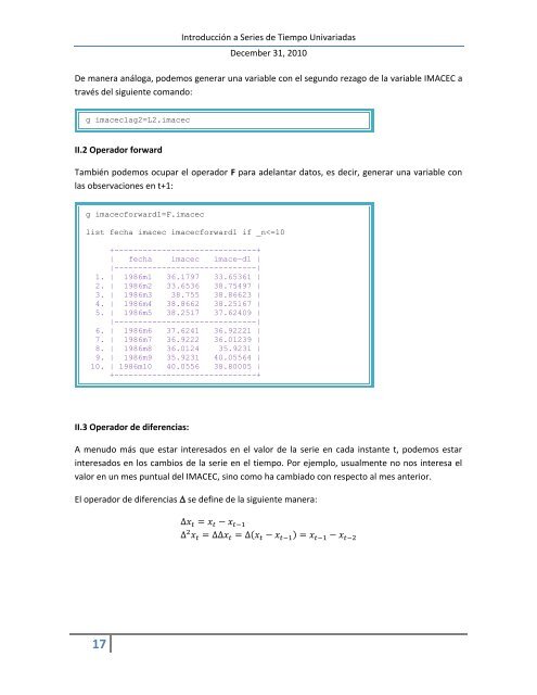 IntroducciÃ³n a Series de Tiempo Univariadas - Centro Microdatos