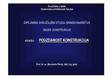 POUZDANOST KONSTRUKCIJA