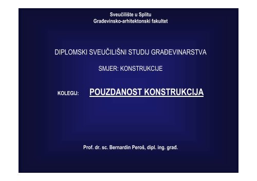 POUZDANOST KONSTRUKCIJA