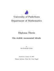 University of Paderborn Department of Mathematics Diploma Thesis ...