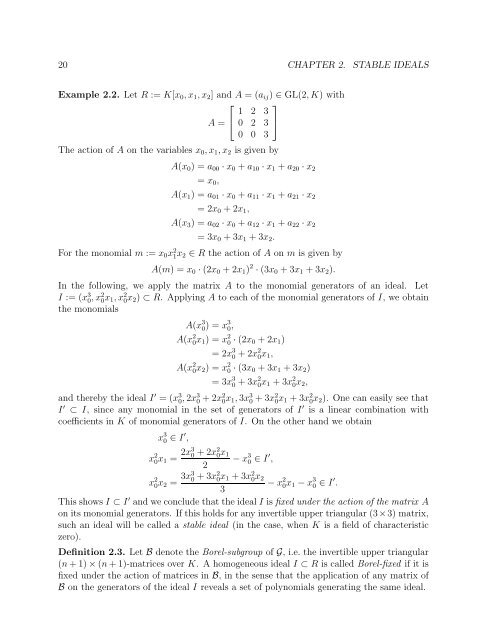 University of Paderborn Department of Mathematics Diploma Thesis ...