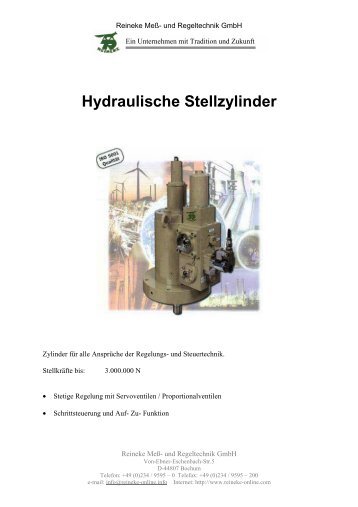 Hydraulische Stellzylinder - Reineke