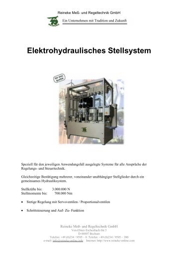 Elektrohydraulisches Stellsystem - Reineke