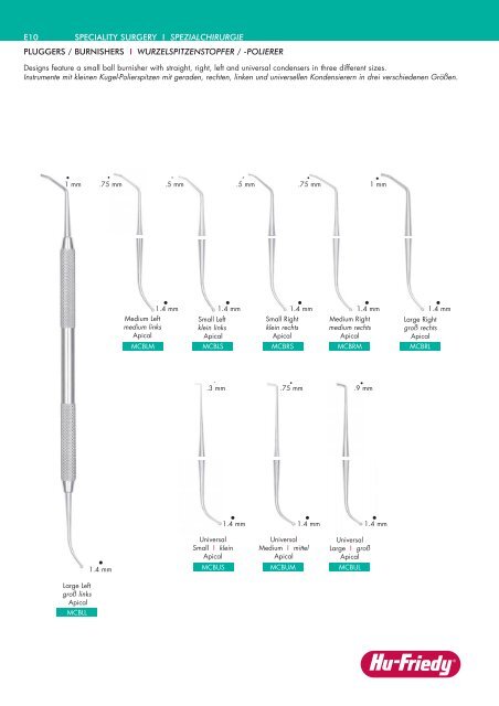 Produkt Katalog - Langer-KÃ¼retten - Hu-Friedy