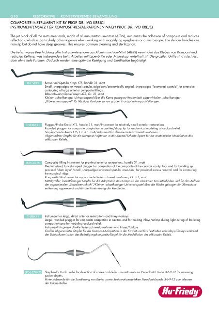 Produkt Katalog - Langer-KÃ¼retten - Hu-Friedy