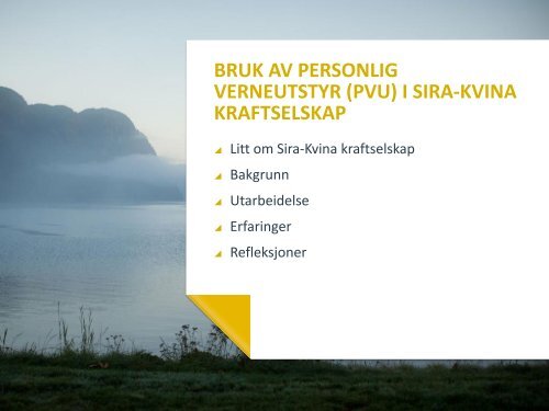 PROSEDYRE FOR BRUK AV VERNEUTSTYR I ... - Energi Norge