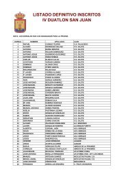 listado definitivo inscritos iv duatlon san juan - Ayuntamiento de Las ...