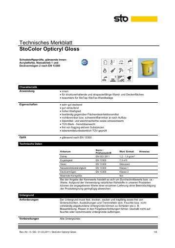 Technisches Merkblatt (PDF) - farbenbote.de Innenfarben ...