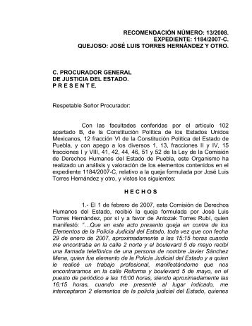 RECOMENDACIÃN No - ComisiÃ³n de Derechos Humanos del ...