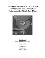 Tribology Conerns in MEMS devices - Northwestern University