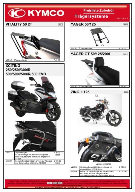 TrÃ¤gersysteme - Kymco