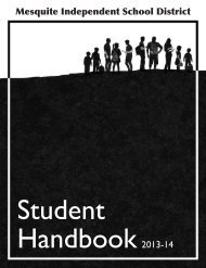 Student Handbook - Mesquite ISD