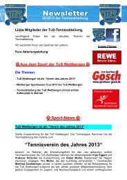 20.2013 Newletter der Tennisabteilung - TuS Wettbergen
