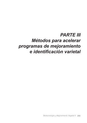 PARTE III MÃ©todos para acelerar programas de ... - ArgenBio