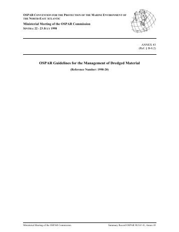 OSPAR Guidelines for the Management of Dredged Material