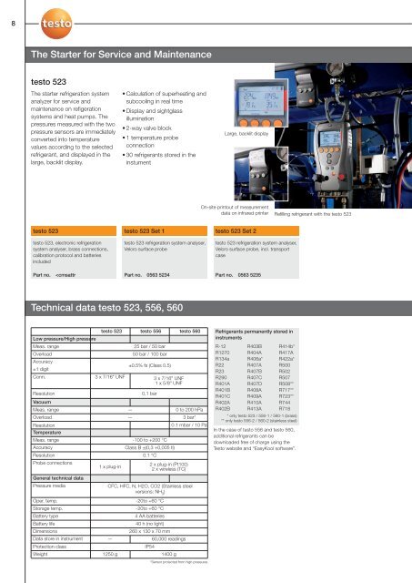 Measurement Solutions for Refrigeration Technology