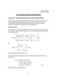 Lecture 9: Heteroskedasticity and Robust Estimators