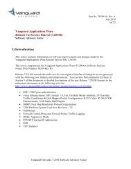 7.2S100 Software Advisory Notice (SAN) - Vanguard Networks