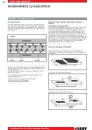 WISSENSWERTES ZU KLEBSTOFFEN - REIFF Technische Produkte