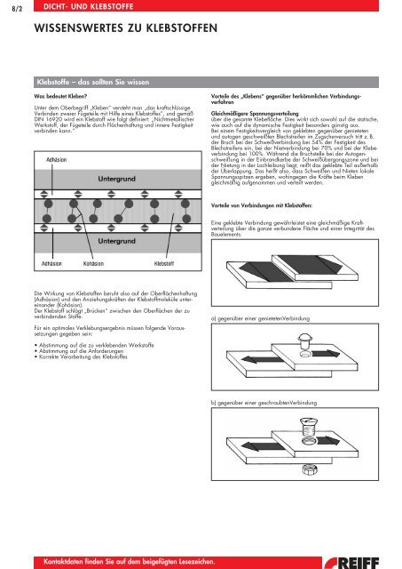 WISSENSWERTES ZU KLEBSTOFFEN - REIFF Technische Produkte