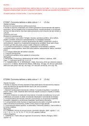 E72507 Economia dell'arte e della cultura 1 - I (5 cfu) E72508 ...