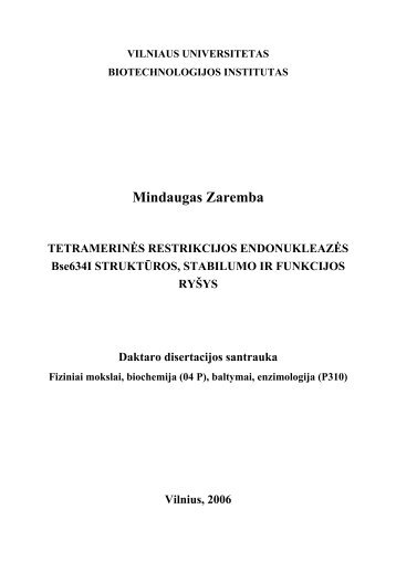 Mindaugas Zaremba - Biotechnologijos institutas