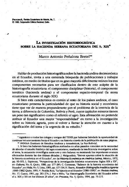 Marco Antonio Peñaloza Bretel·· - Repositorio UASB-Digital