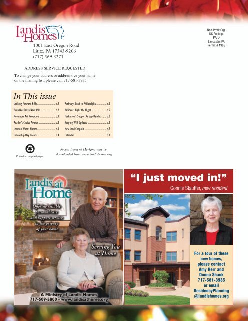 2010 Fall Horizons Newsletter - Landis Homes