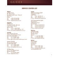 SERVICE CENTER LIST - Guccitimeless.com