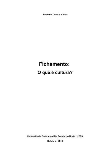 Fichamento: - Cultura Digital