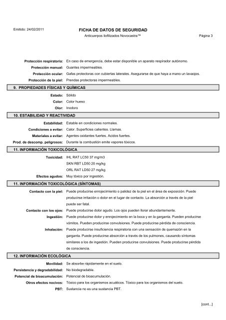 Novocastra Lyoph Antibodies msds